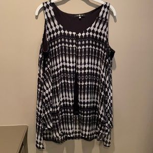 Black & Gray Sleeveless Sheer Summer Top
